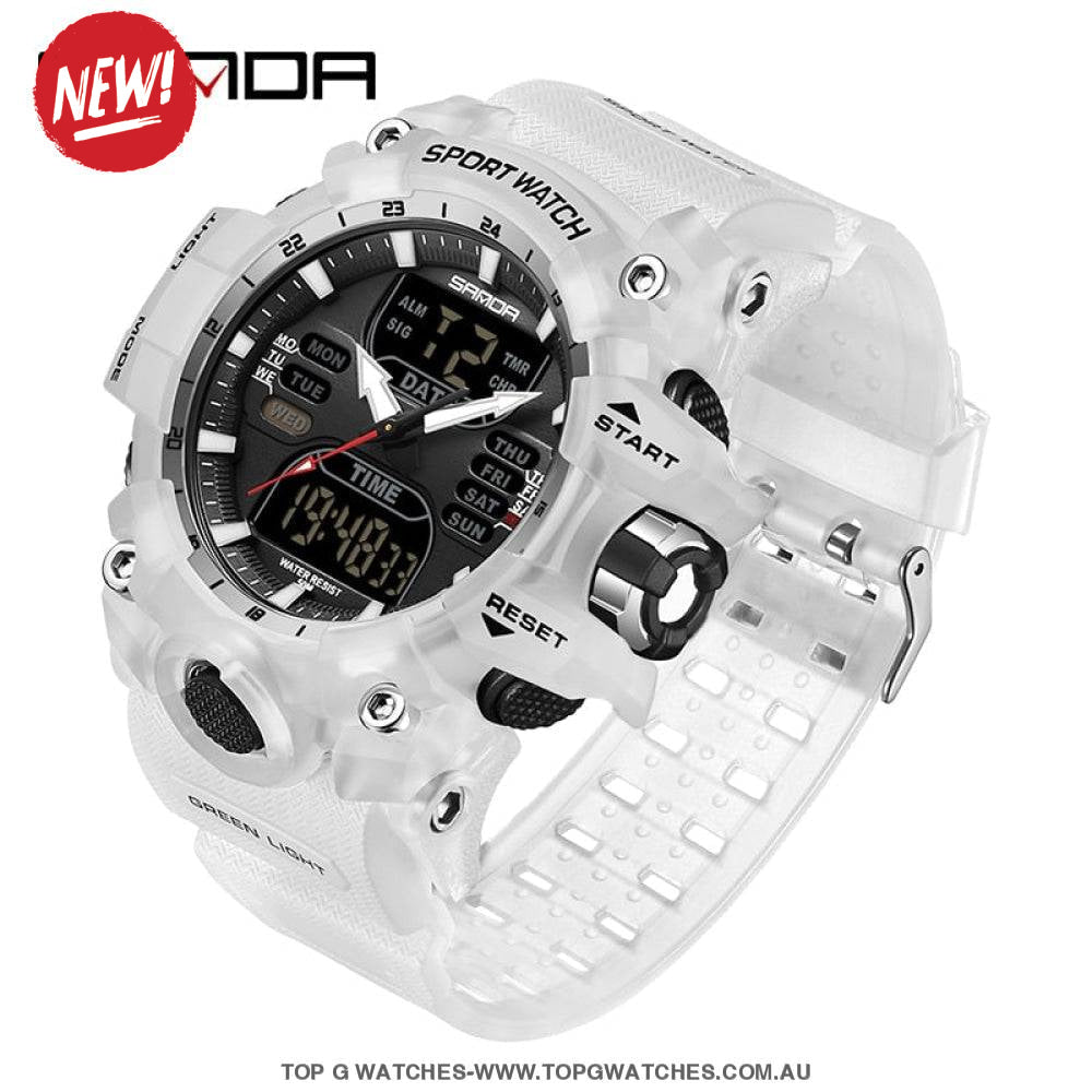 G-Style Sanda Sports Shock Dual Display Waterproof Digital Quartz Wristwatch - Top G Watches