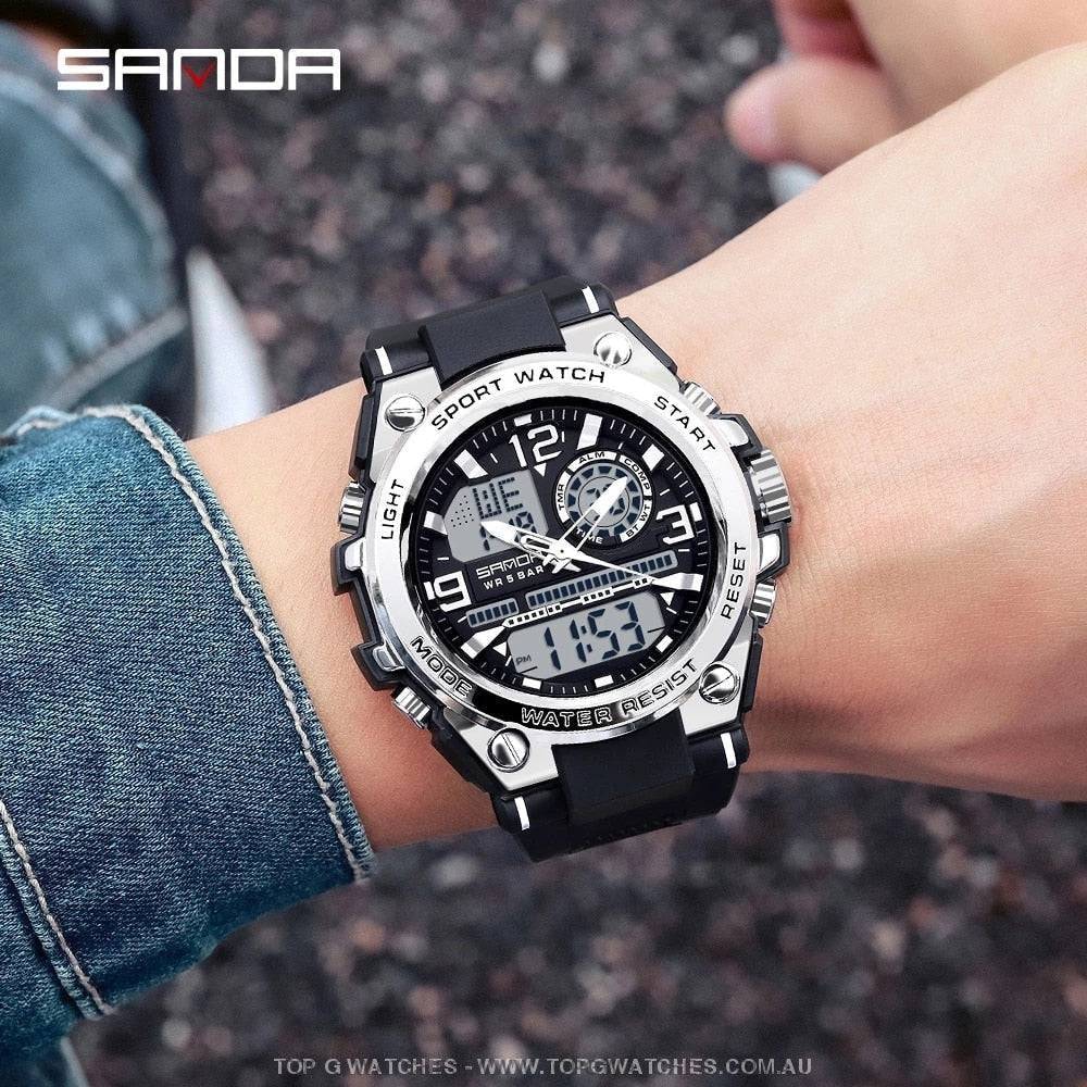 G Sports Military Concept Sanda 5ATM Waterproof Sport Military Dual Di Top G Watches