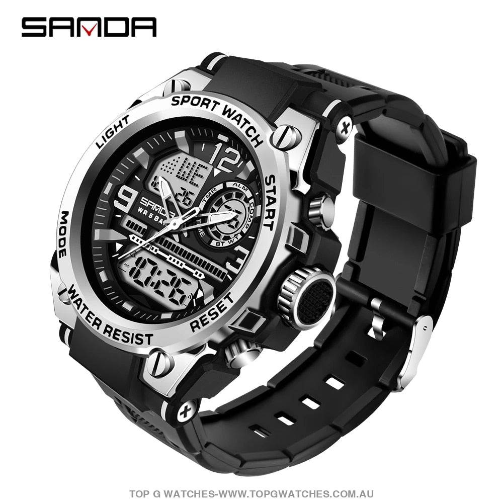 G-Sports Military Concept Sanda 5ATM Waterproof Sport Military Dual Digital Quartz Watch - Top G Watches