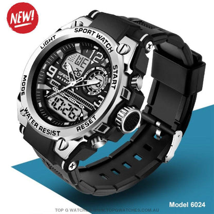 G-Sports Military Concept Sanda 5ATM Waterproof Sport Military Dual Digital Quartz Watch - Top G Watches