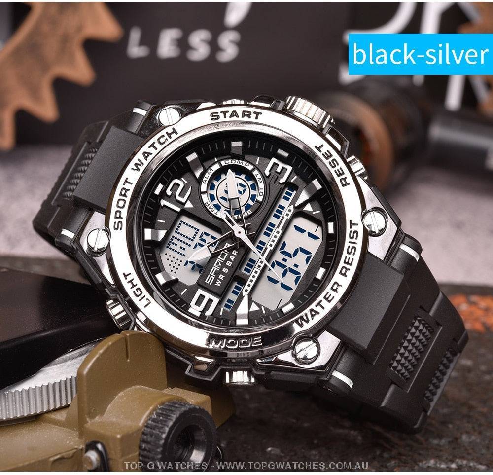 G-Sports Military Concept Sanda 5ATM Waterproof Sport Military Dual Digital Quartz Watch - Top G Watches