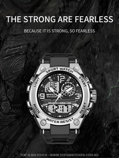 G-Sports Military Concept Sanda 5ATM Waterproof Sport Military Dual Digital Quartz Watch - Top G Watches