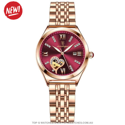 Heart Rose Jewel Gold Poedagar Fashion Waterproof Quartz Ladies' Wristwatch - Top G Watches