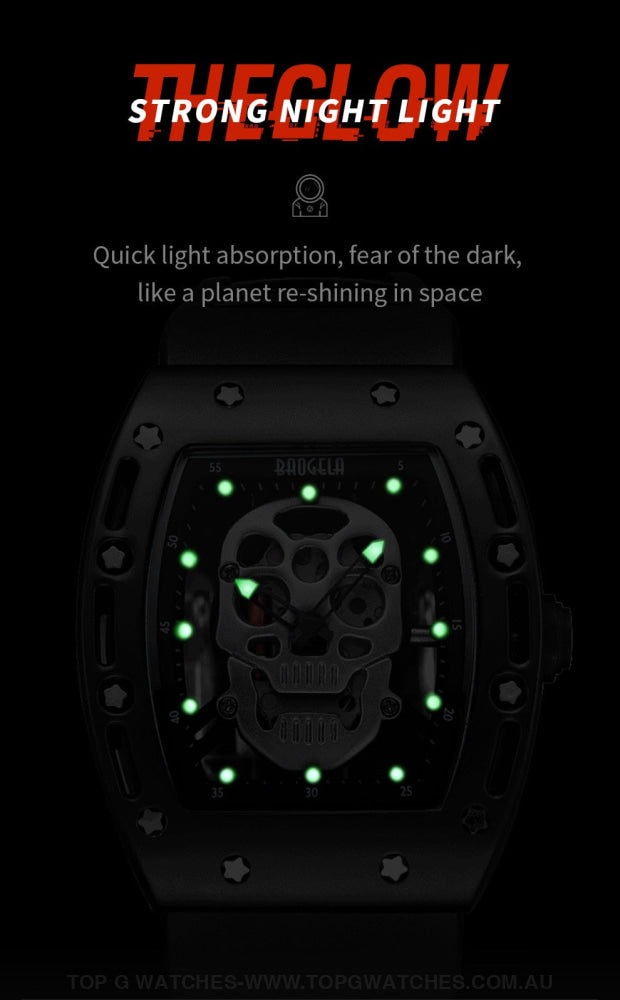 Infamous Baogela Pirate Skull Style Men's Luminous Quartz Skeleton Wristwatch - Top G Watches