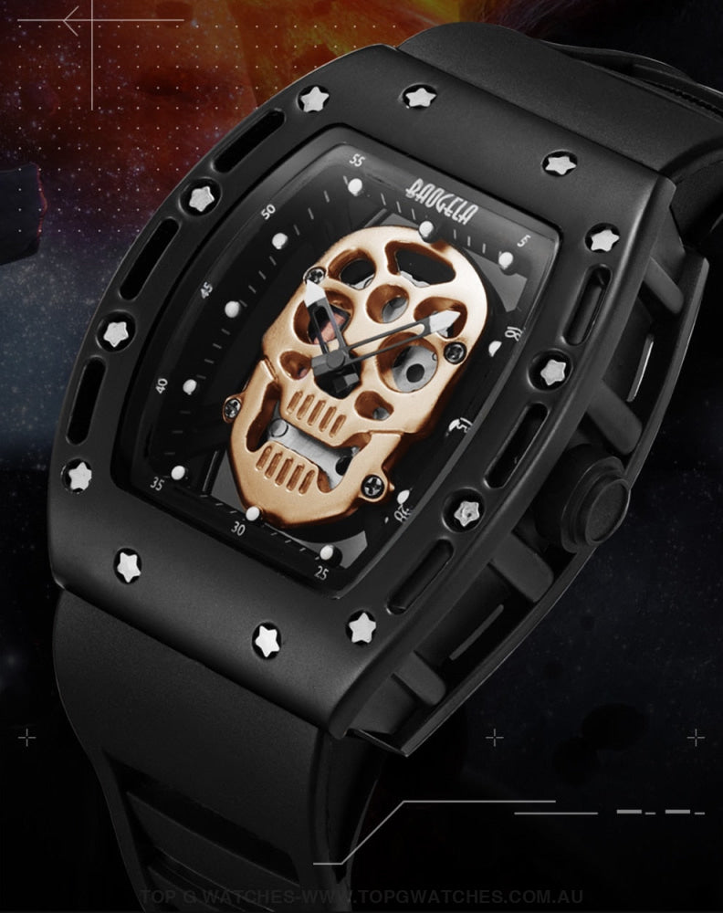 Infamous Baogela Pirate Skull Style Men's Luminous Quartz Skeleton Wristwatch - Top G Watches