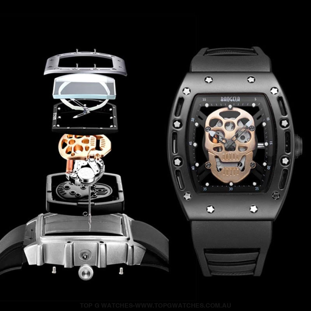 Infamous Baogela Pirate Skull Style Men's Luminous Quartz Skeleton Wristwatch - Top G Watches