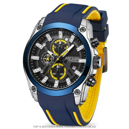 Latest GT Sports Touring Megir' Quartz Chronograph Sports 30M Waterproof Luminous Hands 2144 Wristwatch - Top G Watches