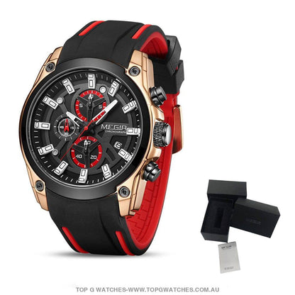 Latest GT-Sports Touring Megir' Quartz Chronograph Sports 30M Waterproof Luminous 2144 Wristwatch - Top G Watches