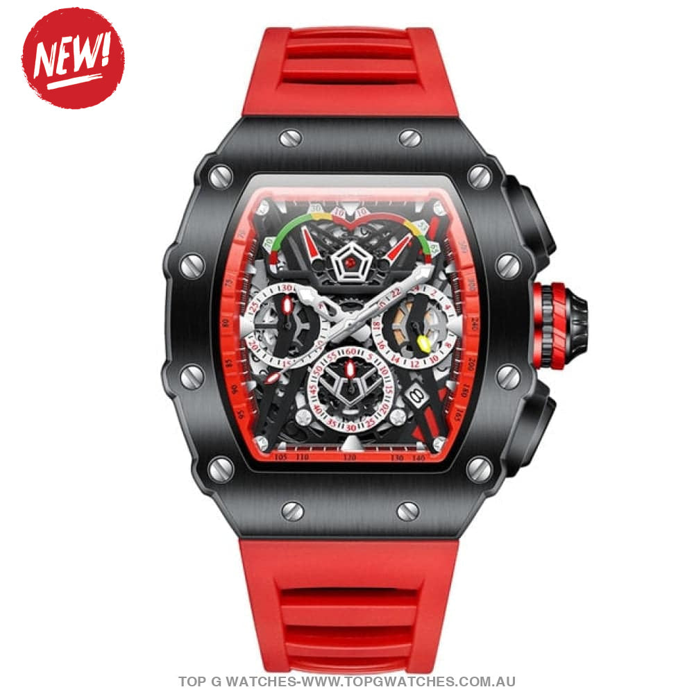 Latest Tonneau Style Onola Luxury Sports Waterproof Chronograph Mechanical Men's Quartz Watch - Top G Watches