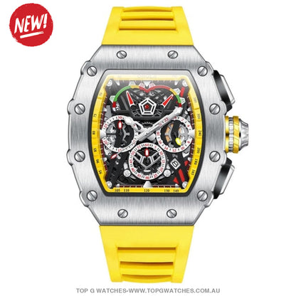 Latest Tonneau Style Onola Luxury Sports Waterproof Chronograph Mechanical Men's Quartz Watch - Top G Watches