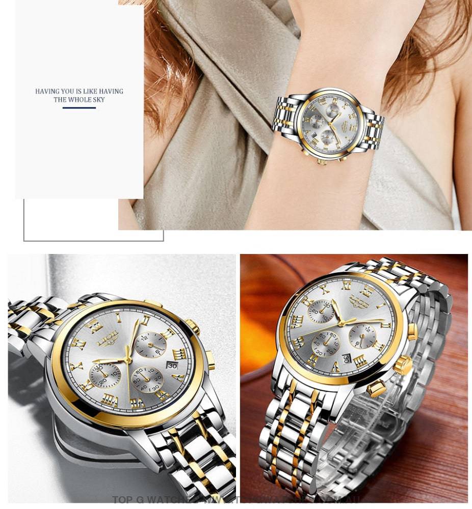 Top Luxury Lige Fashion Chronograph Quartz Ladies' Wristwatch - Top G Watches