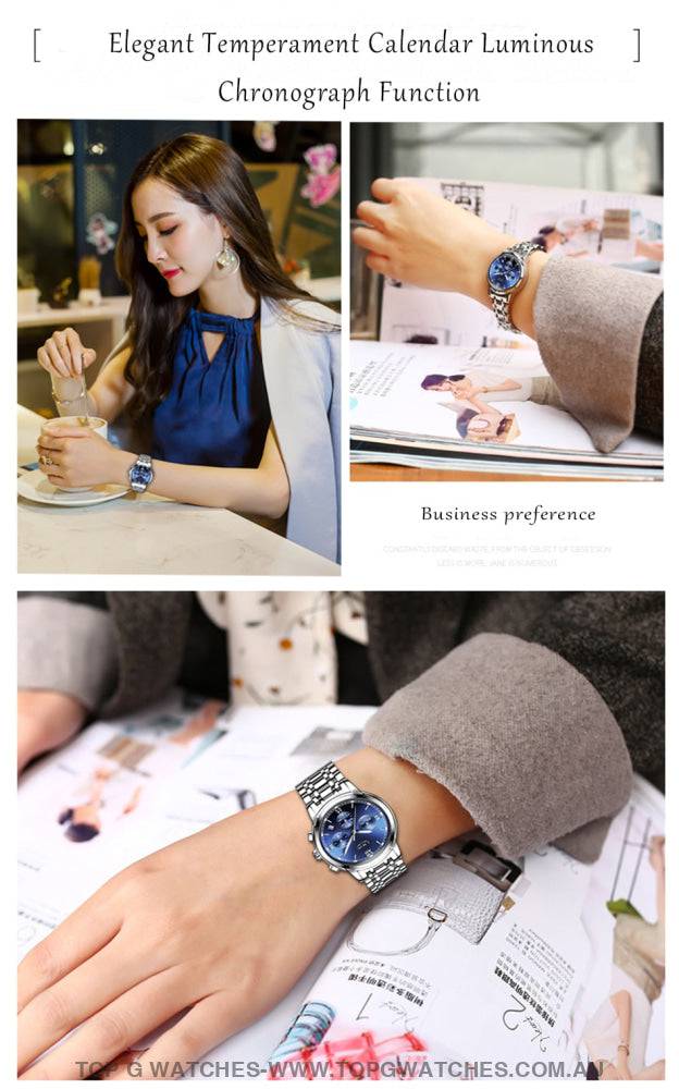 Top Luxury Lige Fashion Chronograph Quartz Ladies' Wristwatch - Top G Watches