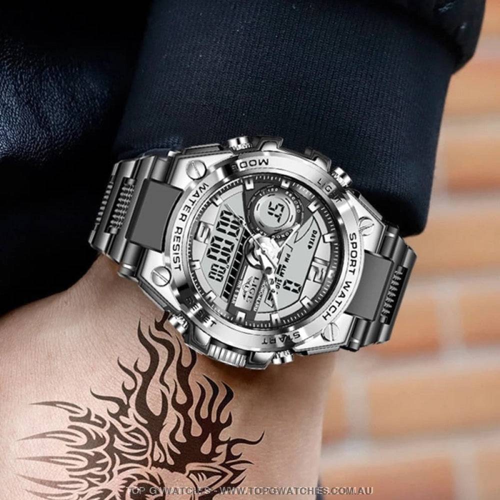 Sports Lige Digital Men's Military Watch 50m Waterproof LED Quartz Watch - Top G Watches