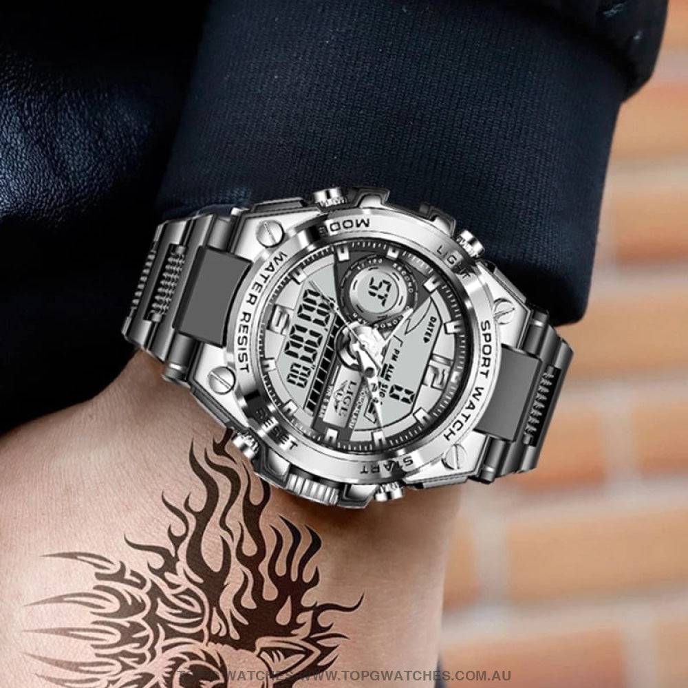 Sports Lige Digital Men's Military Watch 50m Waterproof LED Quartz Watch - Top G Watches