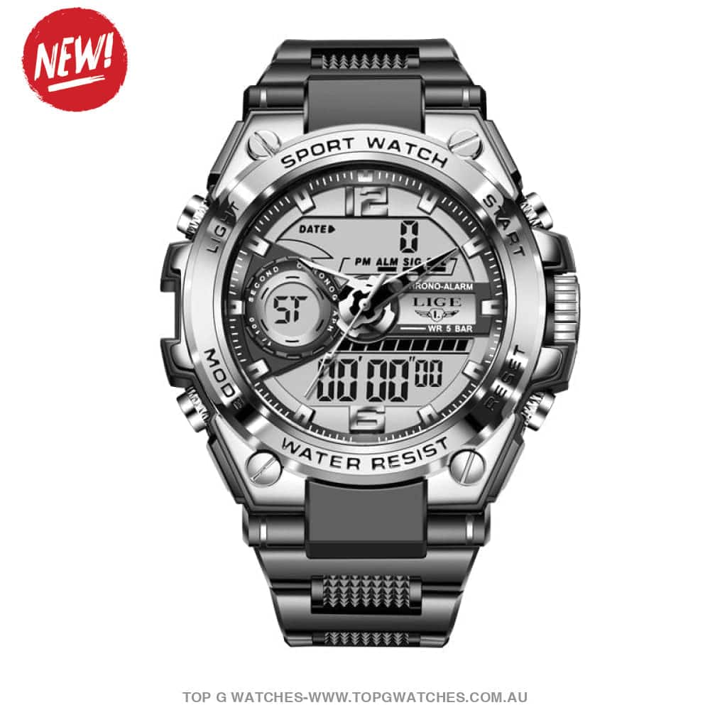 Sports Lige Digital Men's Military Watch 50m Waterproof LED Quartz Watch - Top G Watches