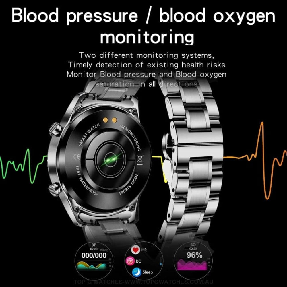 Steel-belt Lige Smart Touch Screen Bluetooth Waterproof Sport Fitness Companion Watch - Top G Watches