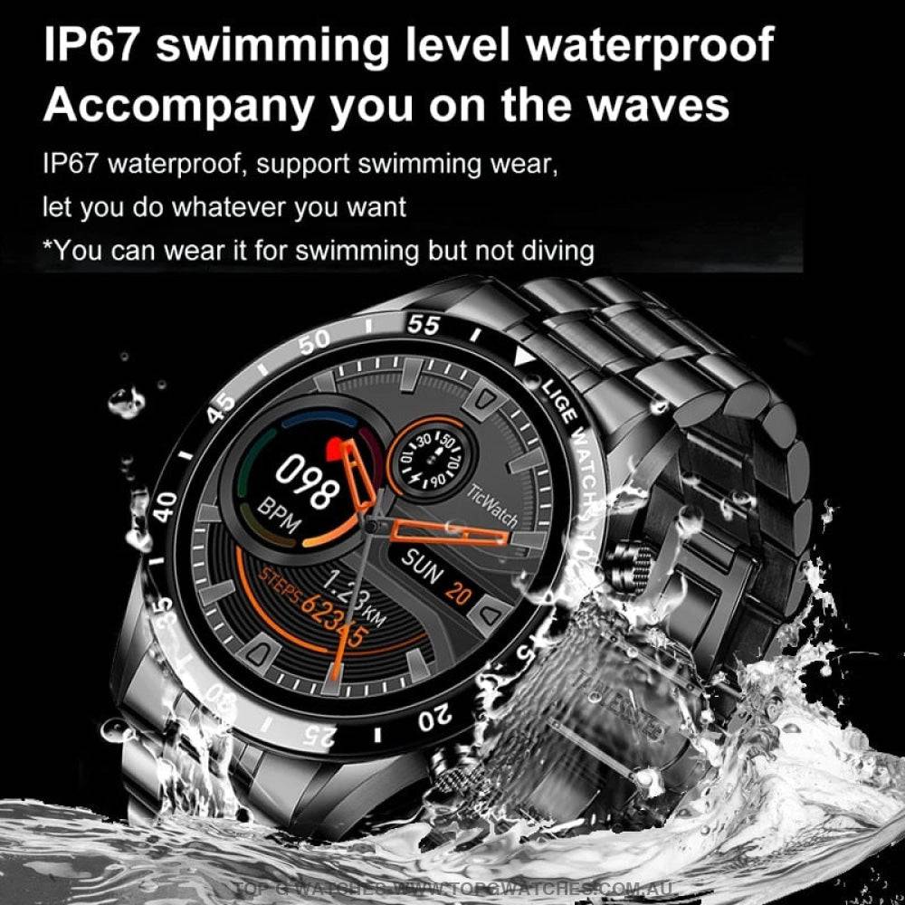 NEW 2022 Lige Sport Touch Screen Smart Watch Steel Band Luxury Bluetooth Call 2024 Wa