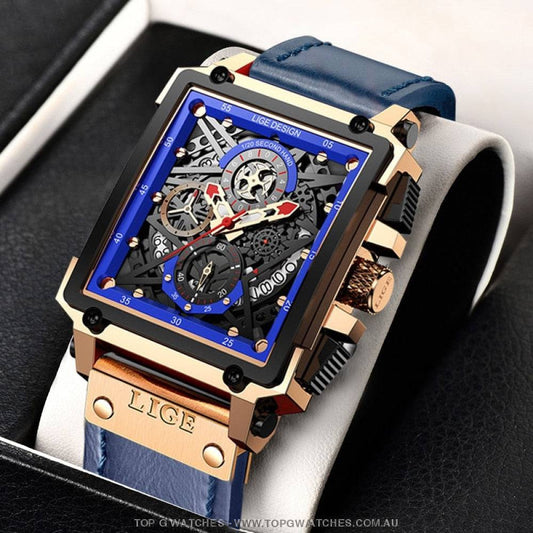 Lige Trend Mechanical Luxury Sport Waterproof Quartz Wristwatch - Top G Watches