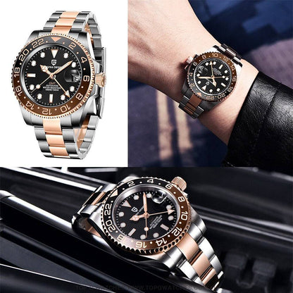 Luxury GMT Pagani-Design Sapphire Glass Stainless Steel 100M Waterproof Automatic Mechanical Wristwatch - Top G Watches