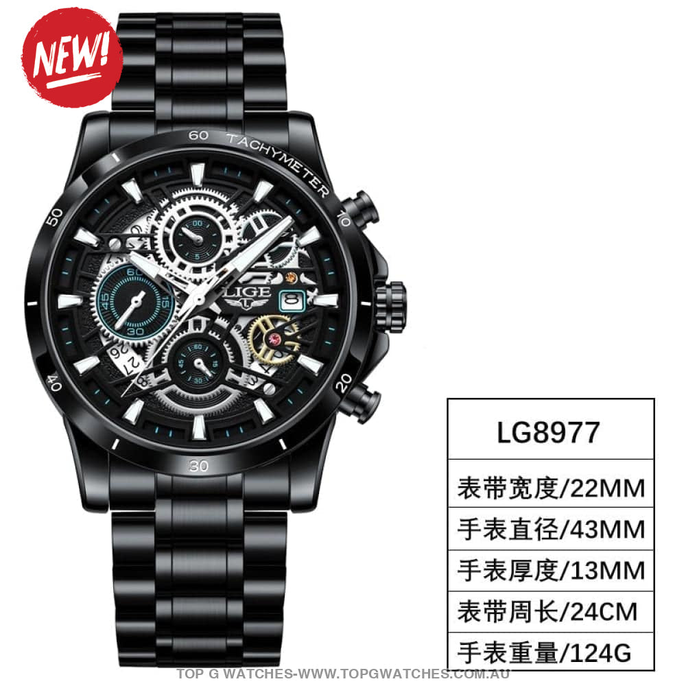 Luxury Lige Business Hollow Sports Waterproof Quartz Men's Military Wristwatch - Top G Watches