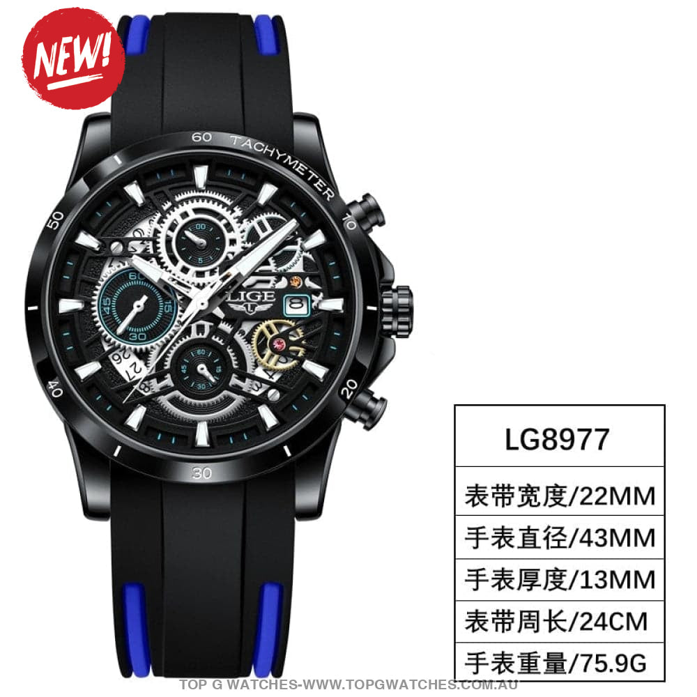 Luxury Lige Business Hollow Sports Waterproof Quartz Men's Military Wristwatch - Top G Watches