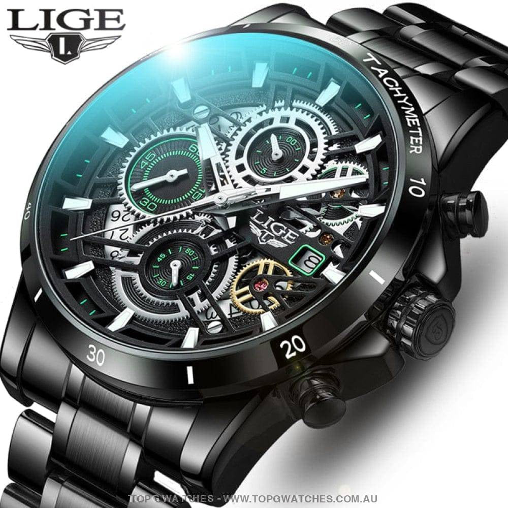 Luxury Lige Business Hollow Sports Waterproof Quartz Men's Military Wristwatch - Top G Watches