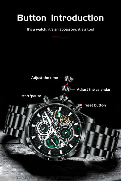 2022 Luxury Business Hollow Sports Waterproof Quartz Men's Military Wristwatch - Top G Watches