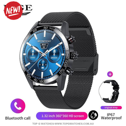 Luxury Lige FULL LED-HD Screen Smart Bluetooth Calling Business Watch - Top G Watches