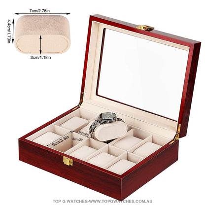 New Luxury Stained Polished Wooden Watch Jewelry Storage Box Accessories