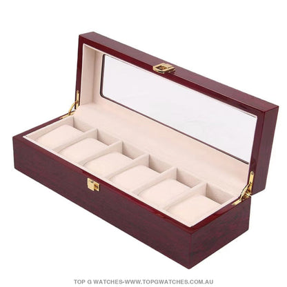 New Luxury Stained Polished Wooden Watch Jewelry Storage Box Accessories