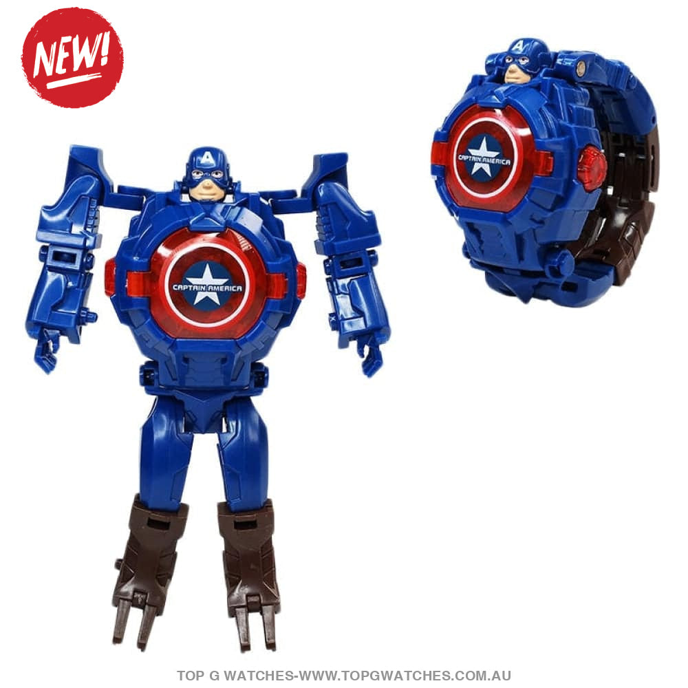 Marvel Iron Man Spiderman Disney Frozen Children's Transformer LED Children's Toy Watch - Top G Watches