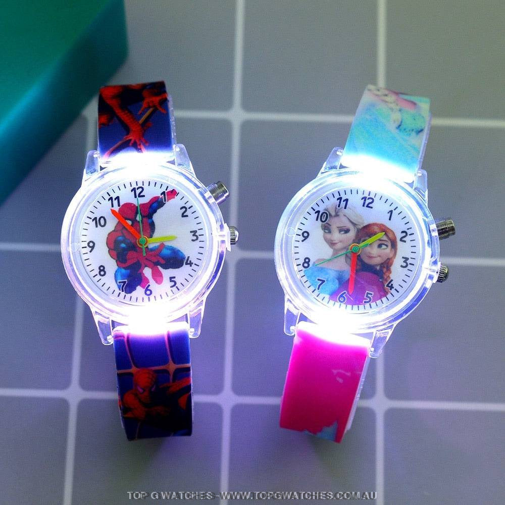 Marvel Spider-Man Disney's Princess Elsa Cartoon light-Up Children's Watch - Top G Watches