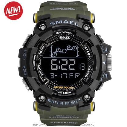 Top Custom Sports Men's Military Fitness 50M Waterproof Digital Sports Watch - Top G Watches