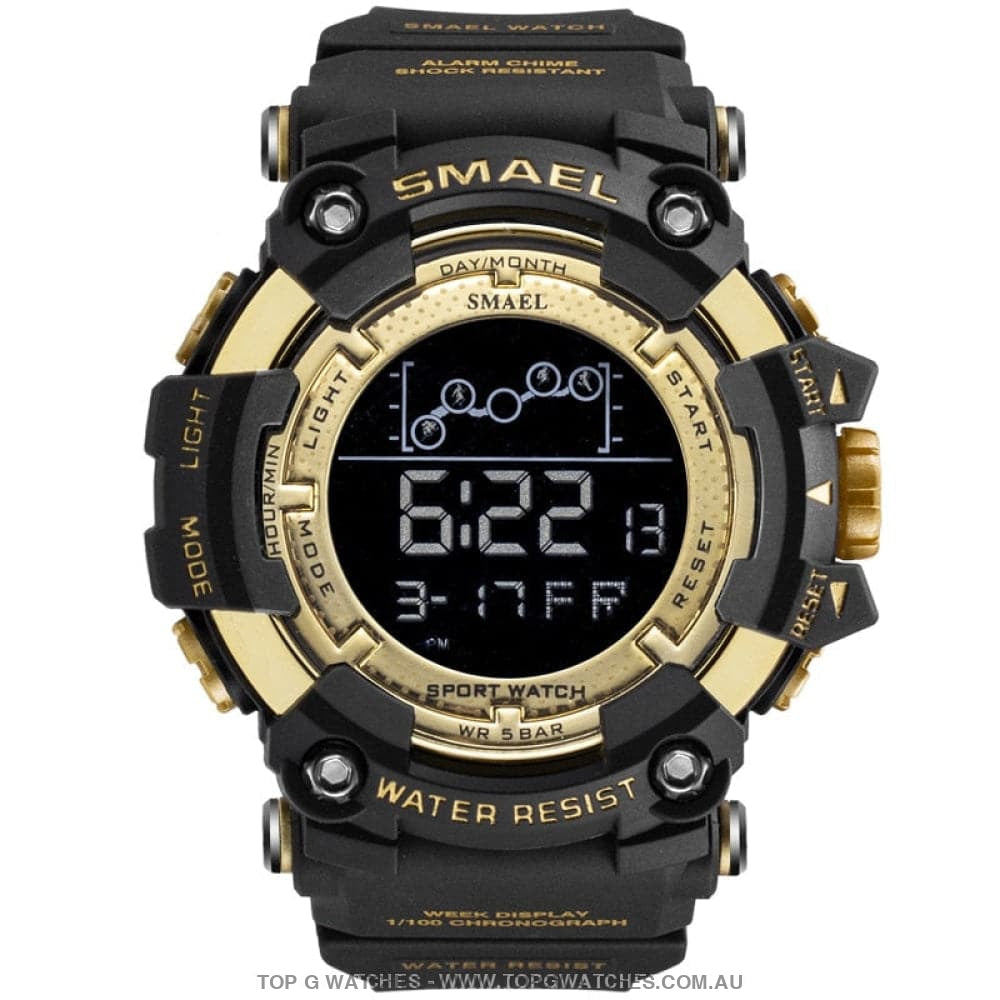 Military Top Smael Men's Fitness 50M Waterproof Digital Sports Watch - Top G Watches