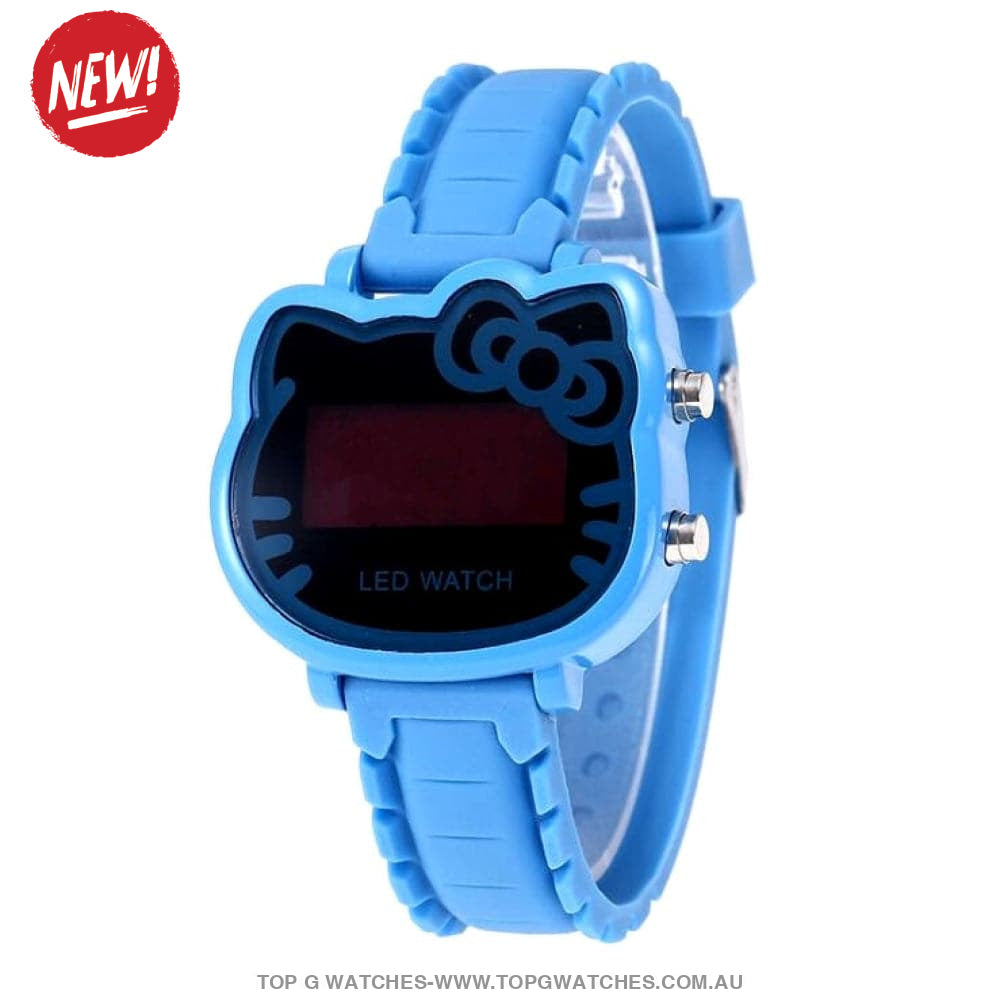 New Cute Kitty Cartoon Dial LED Digital Display Wristwatch - Top G Watches