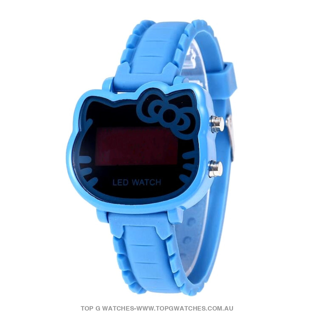 New Cute Kitty Cartoon Dial LED Digital Display Kid's Wristwatch - Top G Watches
