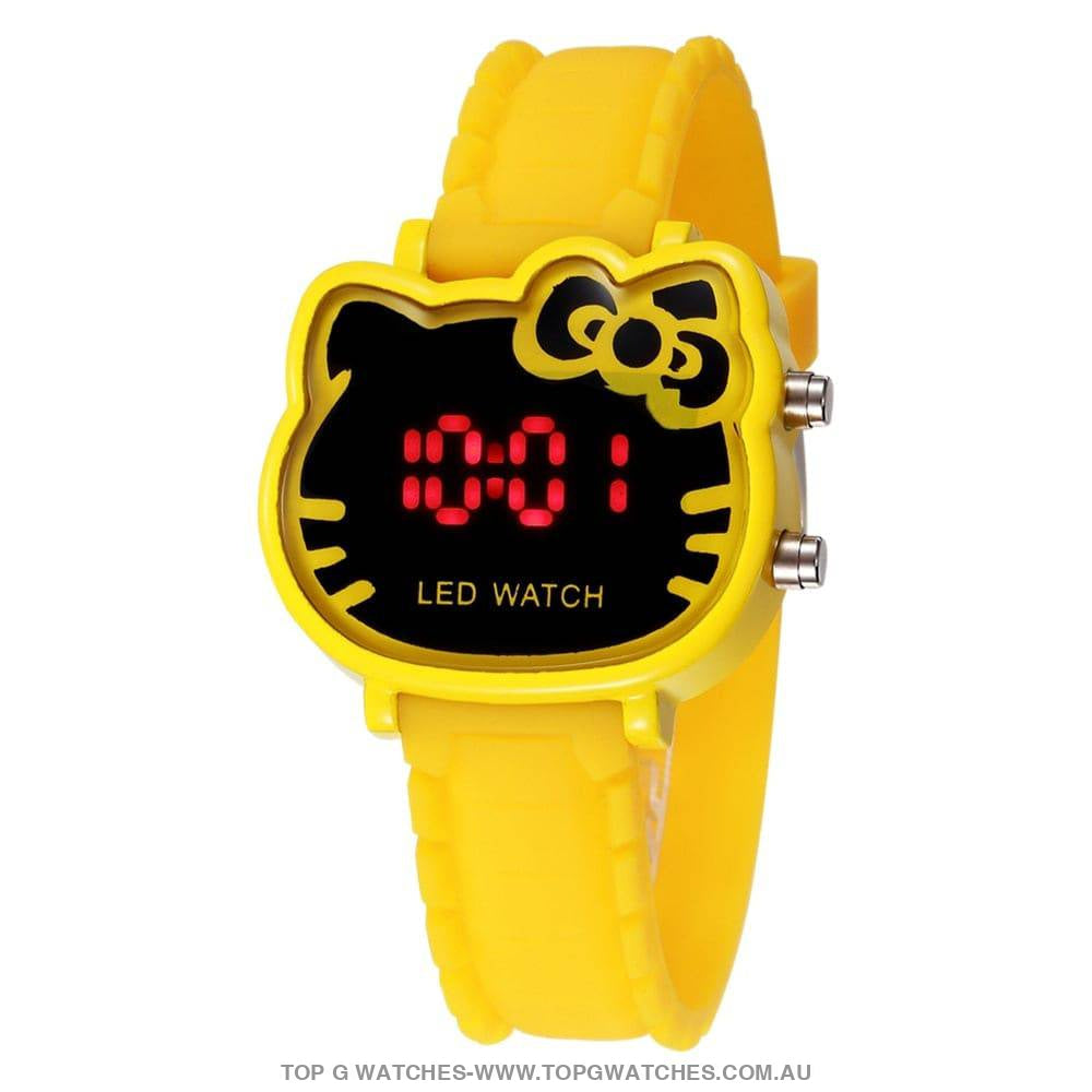 New Cute Kitty Cartoon Dial LED Digital Display Wristwatch - Top G Watches