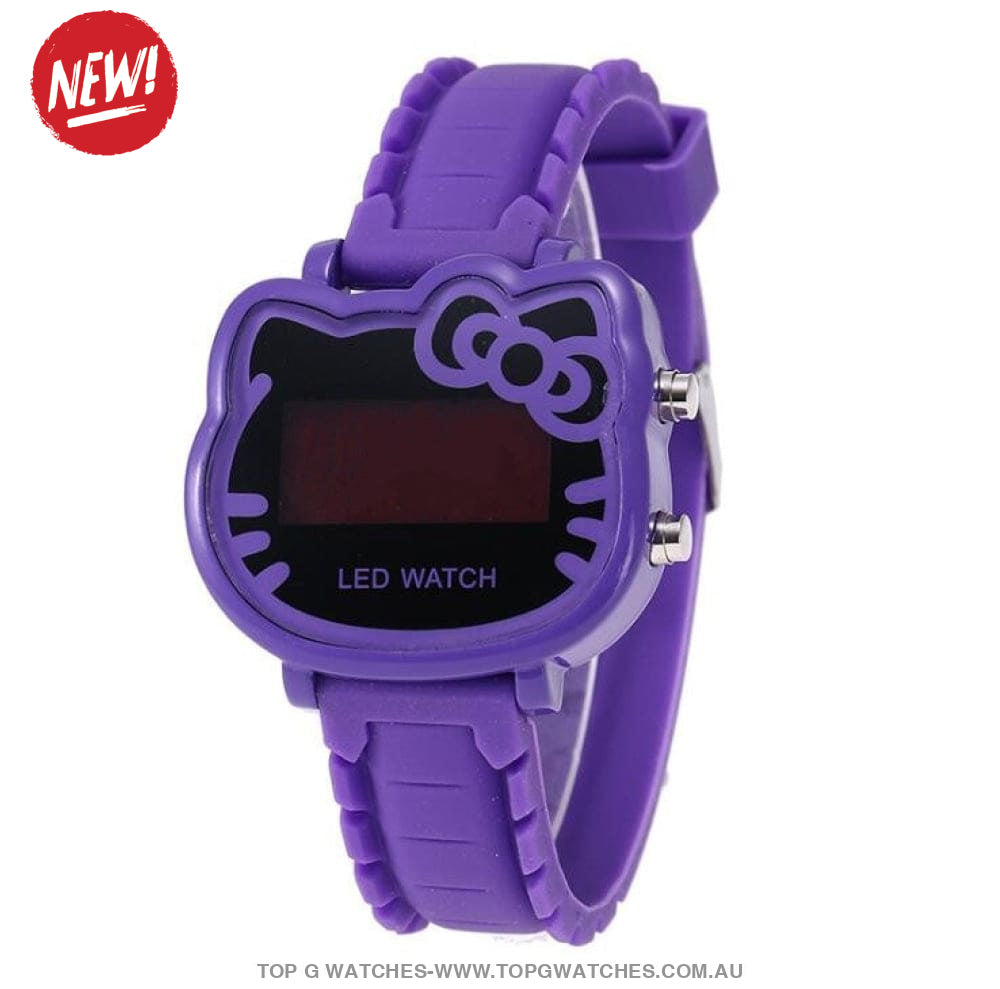 New Cute Kitty Cartoon Dial LED Digital Display Wristwatch - Top G Watches