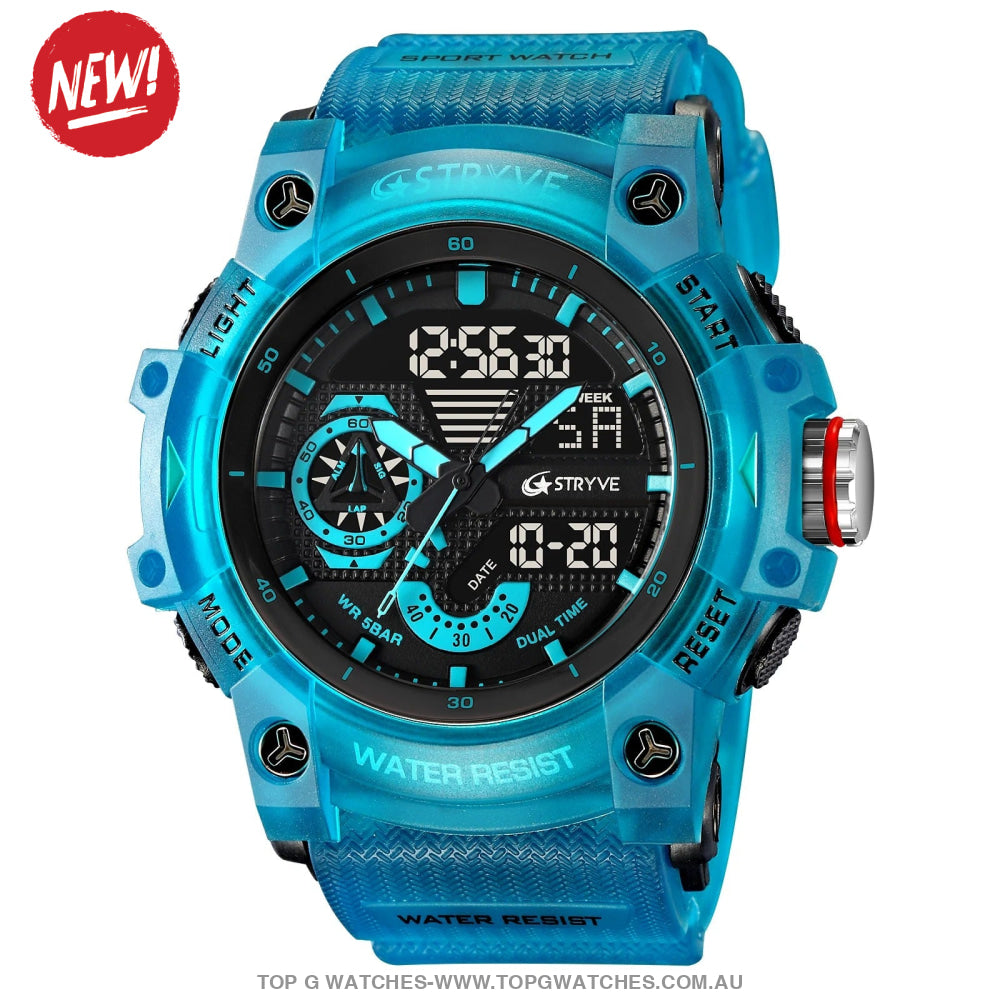 New Sports Model Luxury Stryve Digital-Analog Dual Waterproof Sports Watch - Top G Watches