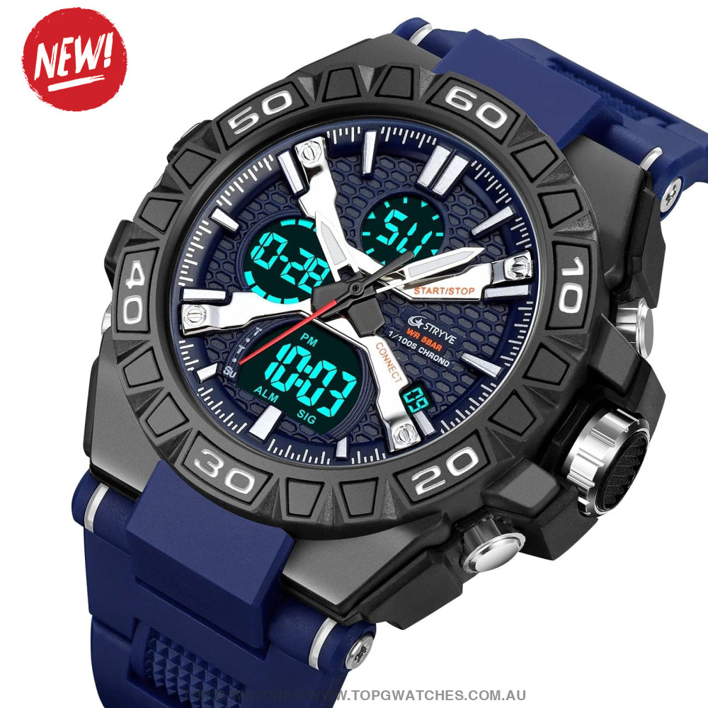 New Sports Model Luxury Stryve Digital-Analog Dual Waterproof Sports Watch - Top G Watches