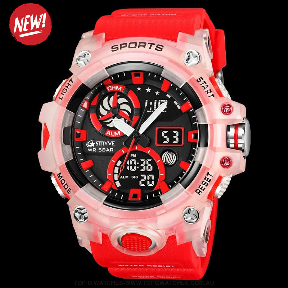 New Sports Model Luxury Stryve Digital-Analog Dual Waterproof Sports Watch - Top G Watches