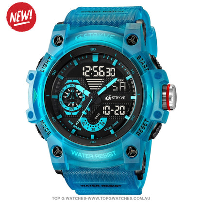 New Sports Model Luxury Stryve Digital-Analog Dual Waterproof Sports Watch - Top G Watches