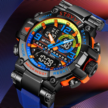 New Sports Luxury Stryve Digital-Analog Dual Waterproof Sports Watch - Top G Watches