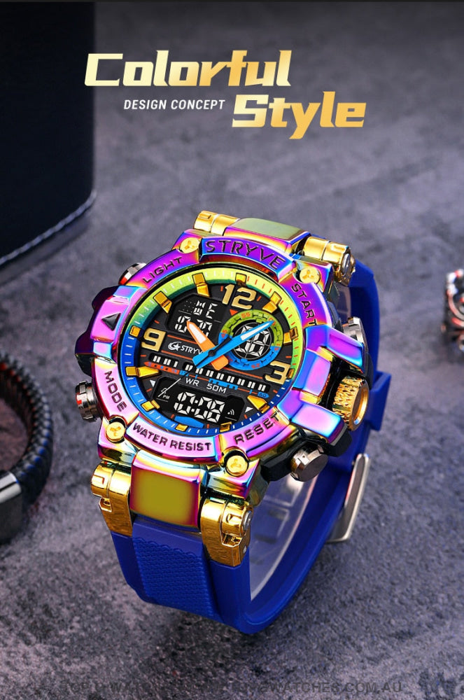 New Sports Luxury Stryve Digital-Analog Dual Waterproof Sports Watch - Top G Watches