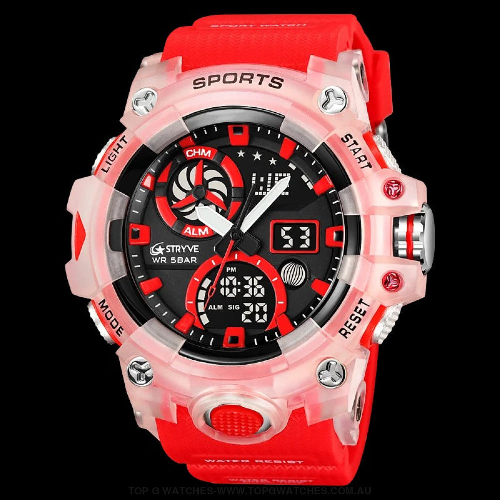 New Sports Model Luxury Stryve Digital-Analog Dual Waterproof Sports Watch - Top G Watches