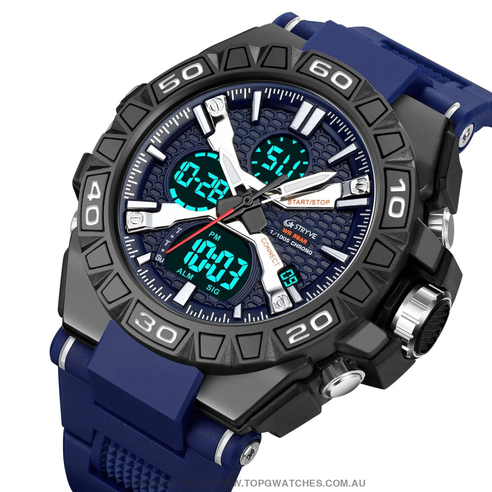 New Sports Model Luxury Stryve Digital-Analog Dual Waterproof Sports Watch - Top G Watches