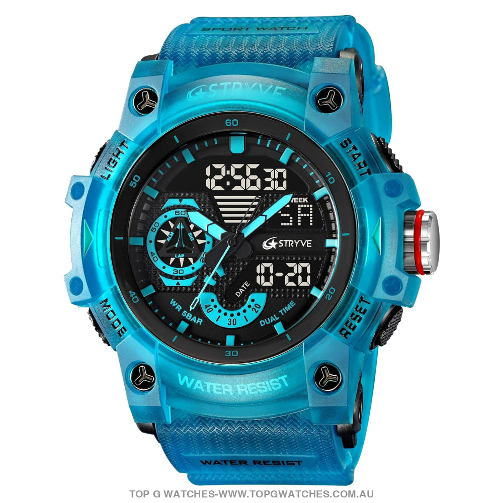 New Sports Model Luxury Stryve Digital-Analog Dual Waterproof Sports Watch - Top G Watches