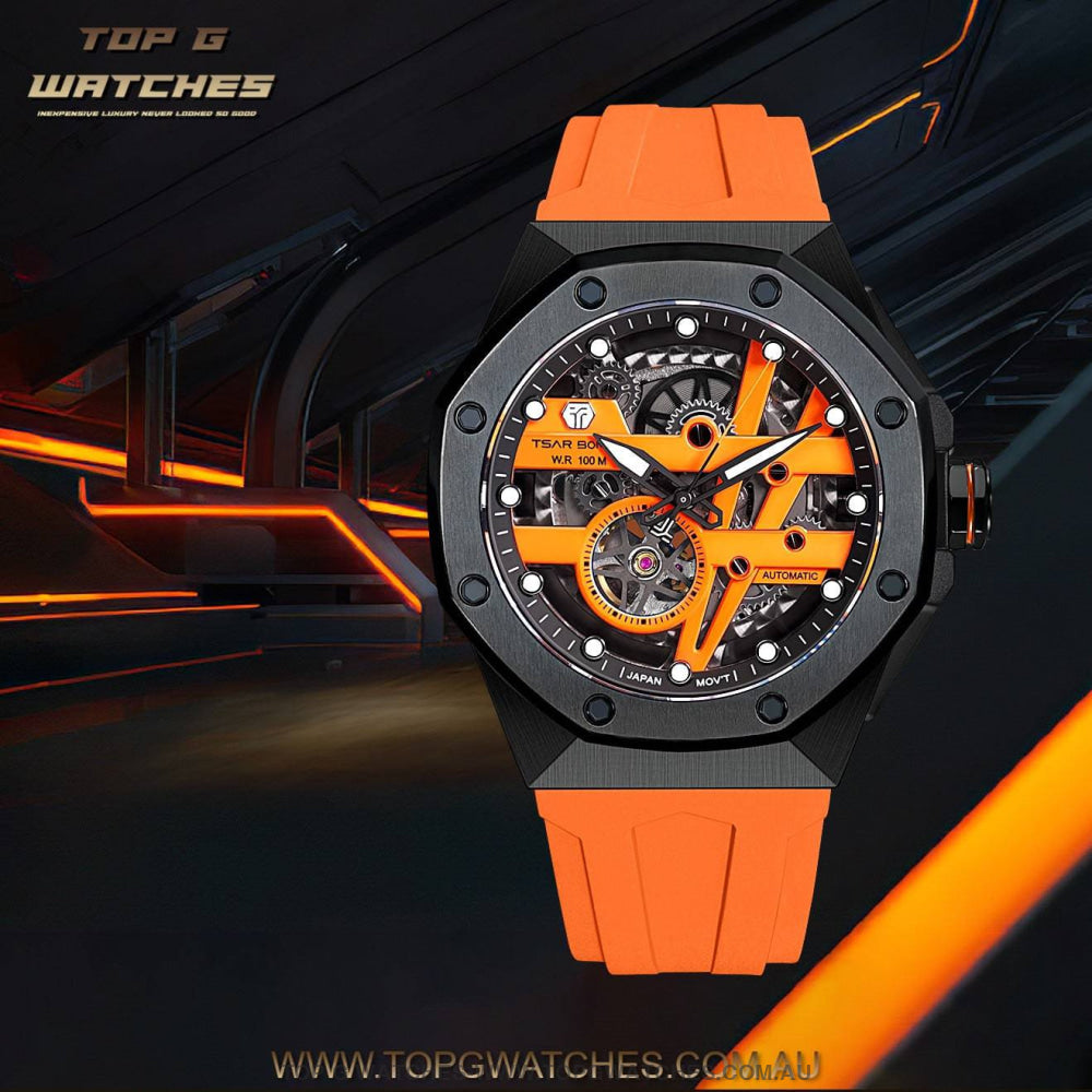Official TSAR BOMBA 100M Waterproof Automatic Mechanical Divers Watch - TB8803A - Top G Watches