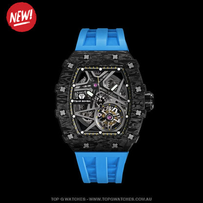 Official TSAR Bomba Automatic Mechanical Luxury Carbon Fiber Watch TB8209CF - Top G Watches