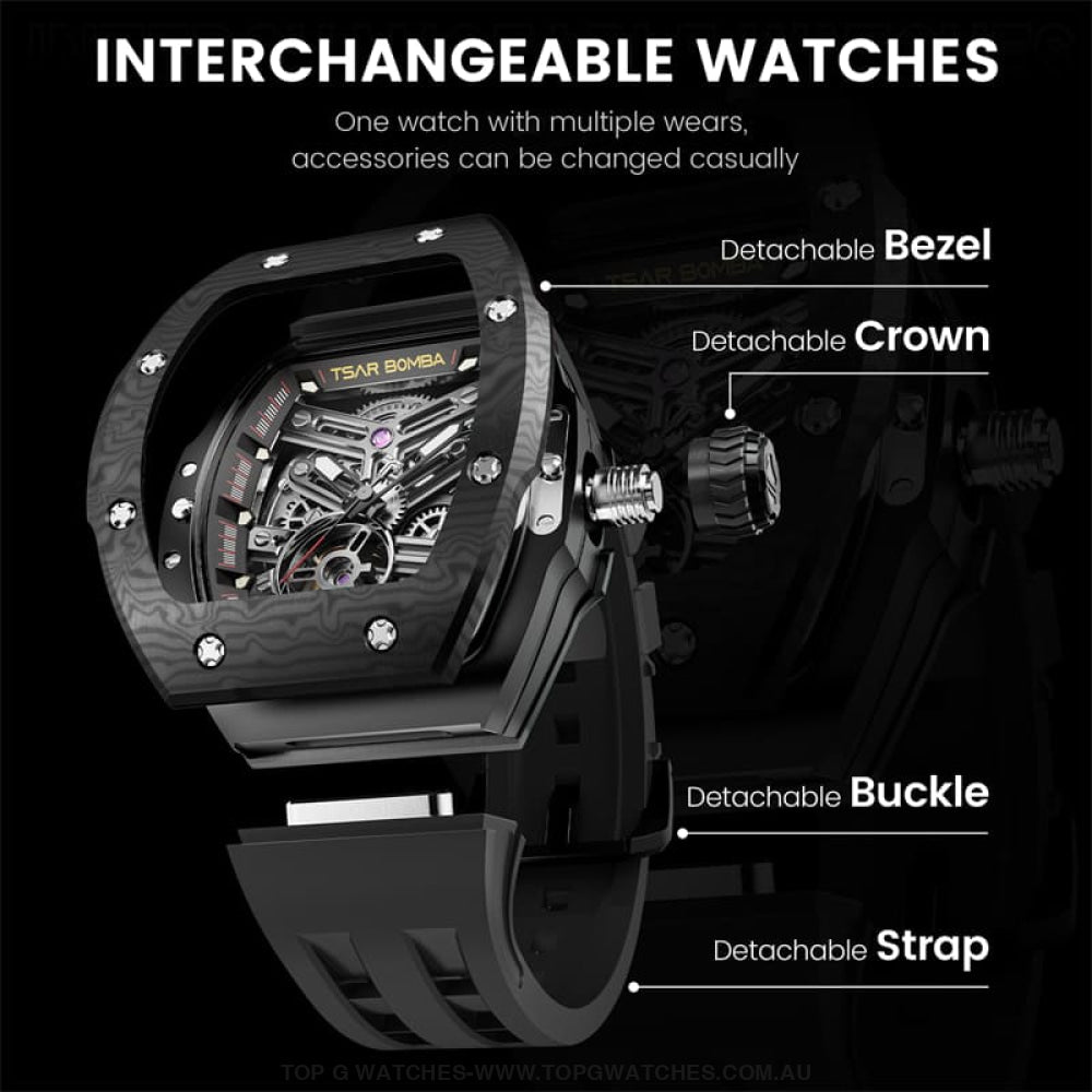 Official Tsar Bomba Interchangeable Diy Automatic Mechanical Watch - Tb8218 Multi - 7 Combo Tsar